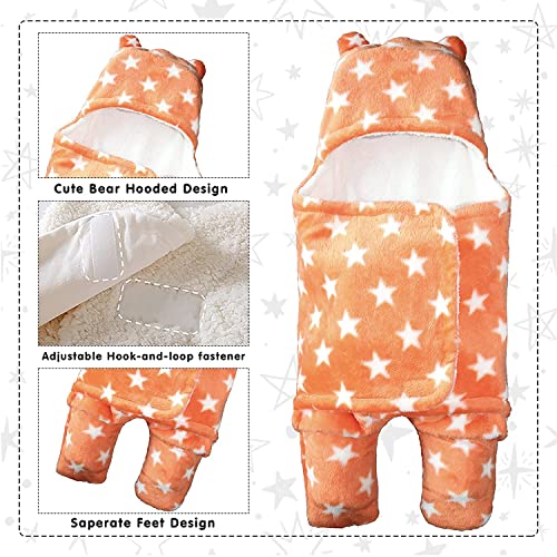 Pandaoriginals Baby Towel Bathrobe Hooded Blanket Wrapper | Hooded 3-in-1 Towel for New Born | Hooded Bath Towel | Hooded Sleeping Bag | Baby Towel for 1-2 Years | Blanket for Kids (Brown Star) - Image 2