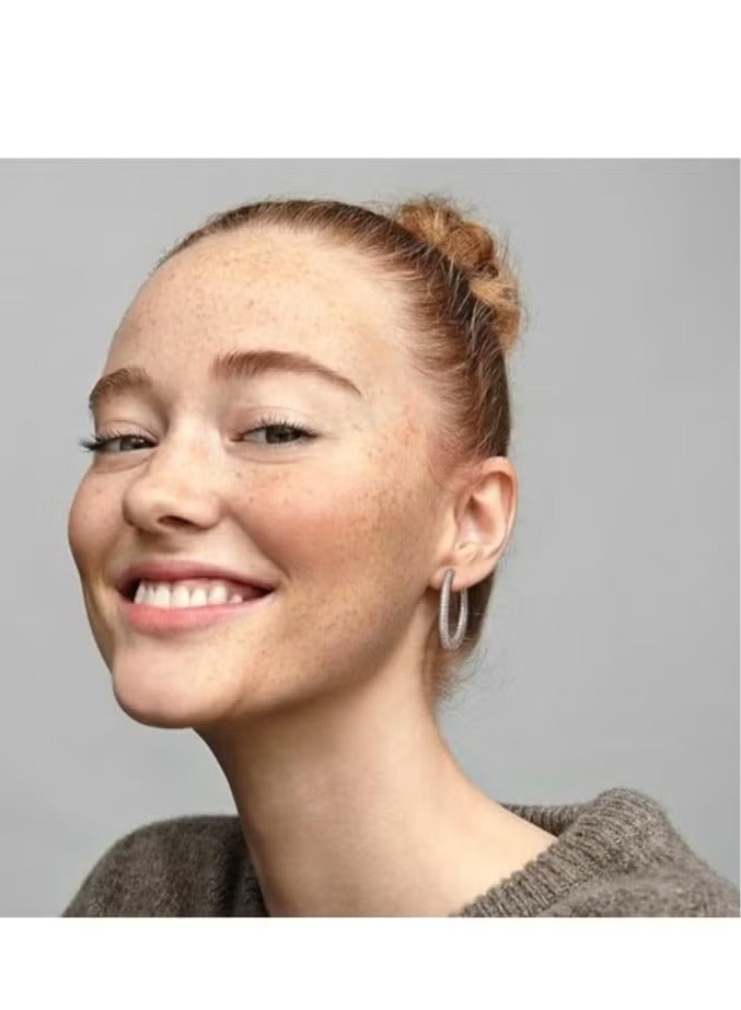 أقراط فضية لامعة أبدية للنساء