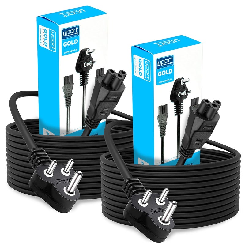 UPort 2pack 1.8 Meter 3 Pin Laptop Power Cable Cord Universal AC Replacement Power Cord for Laptop (Black)