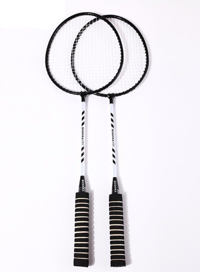Badminton Rackets Set 2 Player Badminton Rackets Lightweight Badminton Racquet with 3 Shuttlecocks and 1 Carrying Bag,Badminton Backyard Games for Outdoor,Garden,Beach,Family Fun Game（Black） - Image 3