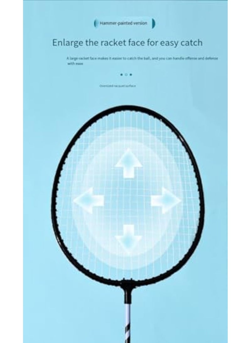 Badminton Rackets Set 2 Player Badminton Rackets Lightweight Badminton Racquet with 3 Shuttlecocks and 1 Carrying Bag,Badminton Backyard Games for Outdoor,Garden,Beach,Family Fun Game（Black） - Image 5
