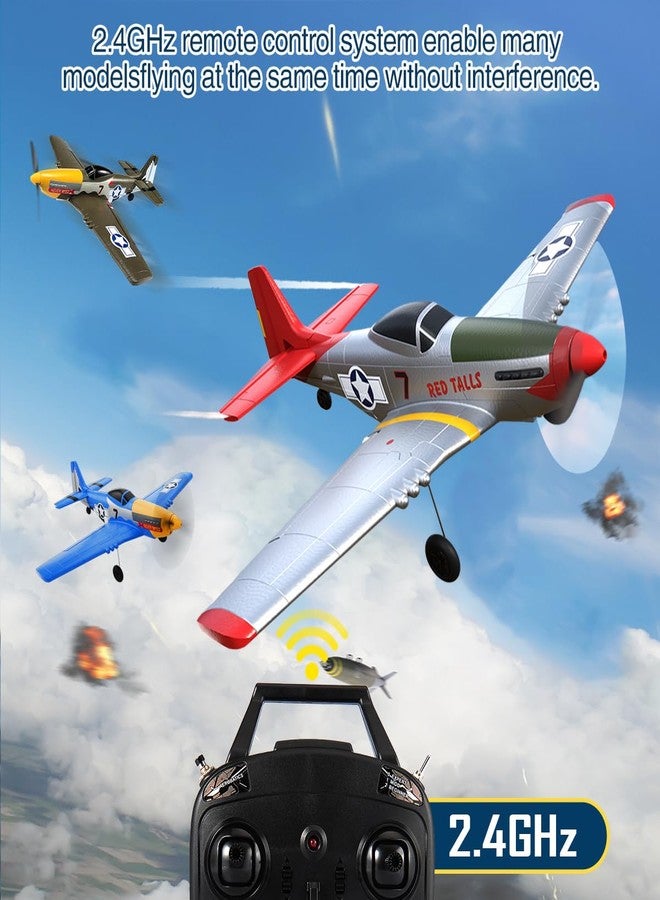 RoofWorld P51D Mustang RC Airplane with 6-Axis Gyro 4CH RTF Remote Control WW2 Fighter Plane 2.4GHz Anti-Jam Technology - Image 3