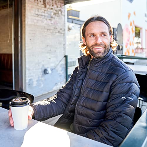 Alpine Swiss Niko Men’s Puffer Jacket | Warm Down Alternative Insulated Coat | Packable, Water-Resistant & Windproof Winter Outerwear with Zipper Pockets GRN L - Image 3