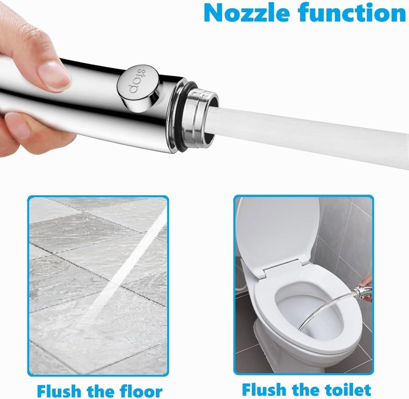 Hexwell Rain Shower Head for Bathroom 3 Types Flow handheld Shower Head with 15 Meter Shower Hose Pipe and Wall Hook High Pressure Silver - Image 4