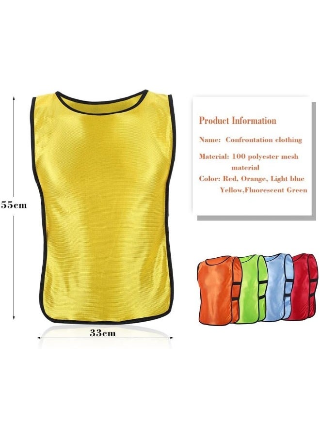 Dilwe Dilwe Scrimmage Vests, Kids Mesh Team Practice Vests for Youth Sports Basketball, Soccer, Football, Volleyball (Fluorescent Green)  - Image 2