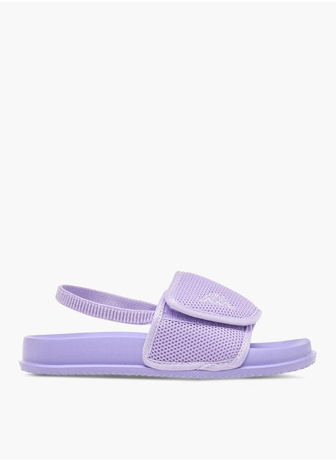 Girls Textured Slides With Elastic Strap
