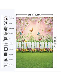 Spring Easter Garden Photography Backdrop Green Grass Lawn Floral Butterfly Fence Baby Shower Birthday Party Backgrounds (6X8Ft) - pzsku/ZCC4448520256B8876AE5Z/45/_/1733730342/f653773b-03e8-4962-b0b4-e86796452039