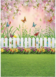 Spring Easter Garden Photography Backdrop Green Grass Lawn Floral Butterfly Fence Baby Shower Birthday Party Backgrounds (6X8Ft) - pzsku/ZCC4448520256B8876AE5Z/45/_/1733730385/fe7f342c-1c63-4c1e-9658-f956631e46e7