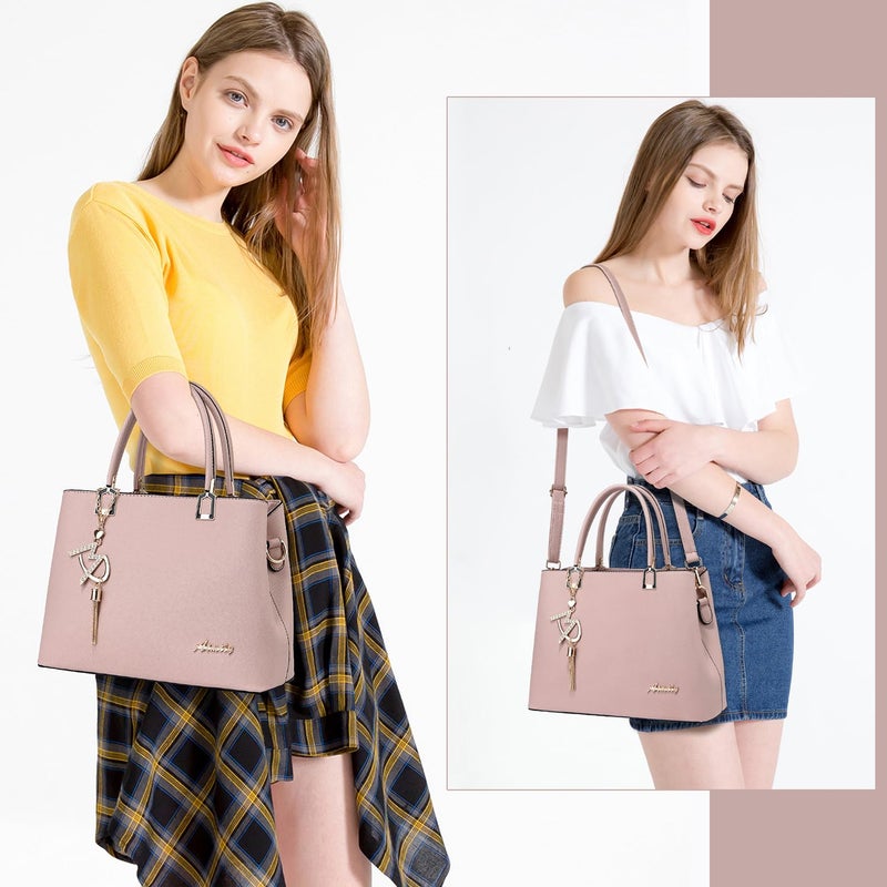 ToLFE Womens Purses and Handbags Shoulder Bags Ladies Designer Top Handle Satchel Tote Bag (Dark Pink) - Image 2