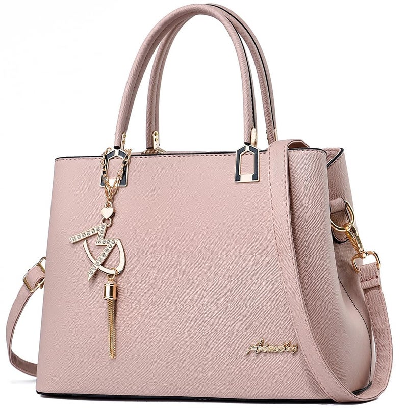 ToLFE Womens Purses and Handbags Shoulder Bags Ladies Designer Top Handle Satchel Tote Bag (Dark Pink) - Image 1