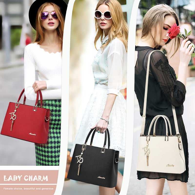 ToLFE Womens Purses and Handbags Shoulder Bags Ladies Designer Top Handle Satchel Tote Bag (Dark Pink) - Image 3