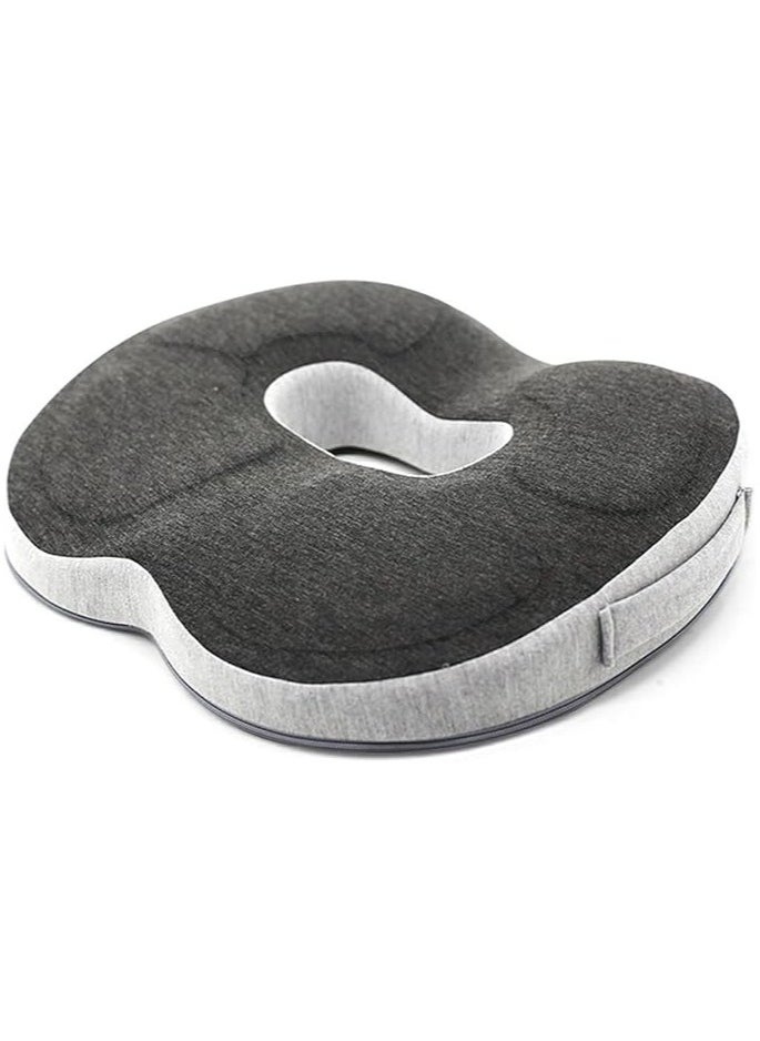 TYCOM Seat Cushion for Office Lumbar Support Pillow Chair Memory Foam Seat Cushion for Sciatica Back Support Pillow Chair Pads Reduce Tailbone Pressure HYKTZ O Dark Grey. 