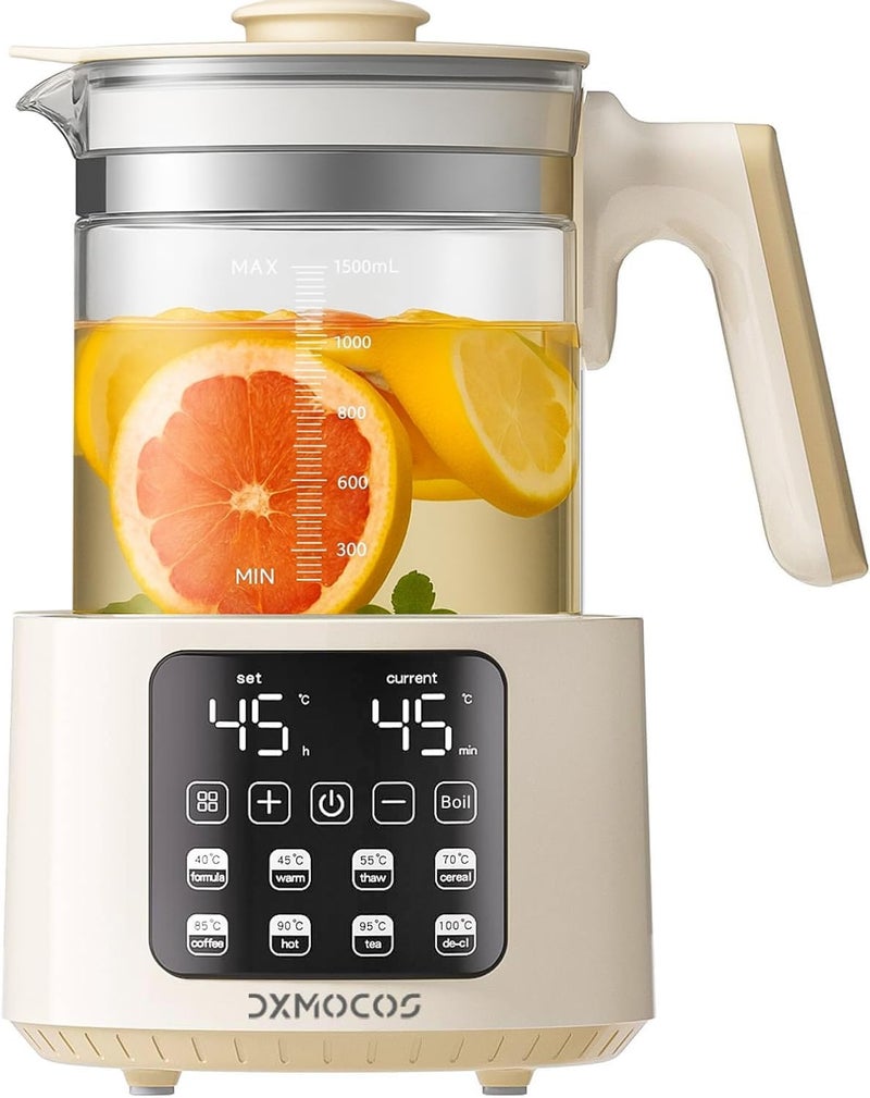 Dxmocos Electric Kettle with Temperature Control, 1.5L Large Capacity Stainless Steel Water Boiler, 40°C to 100°C Adjustable, 72H Keep Warm, Type G Plug, Kettle for Coffee, Tea, Milk Powder - Image 1