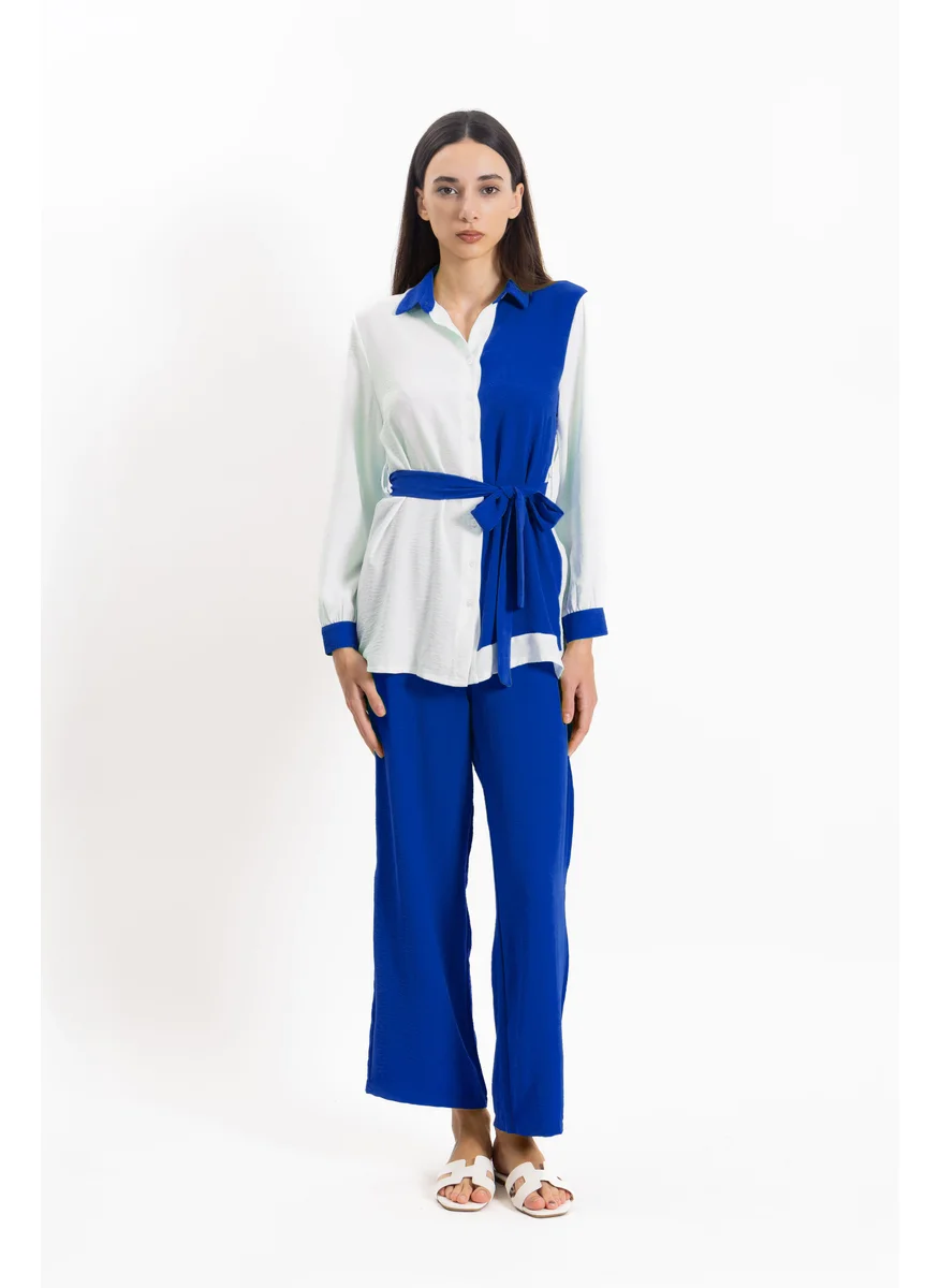 SHAPES CONTRAST SHIRT SET
