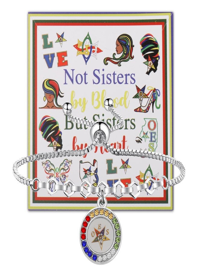 HOLLP OES Sorority Jewelry Not S by Blood But S by Heart Bracelet Gift for Sorority Women With Card (Bracelet-2) - Image 1