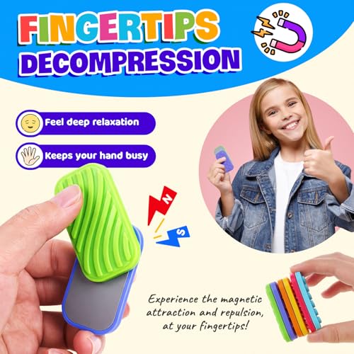 SMALL FISH Quiet Magnetic Fidget Slider Toys Texture Sensory Toys for Kids Adults with Autism Fidgets Foucs Tool for Classroom Prizes Desk Office Travel Pocket Toy - Image 5