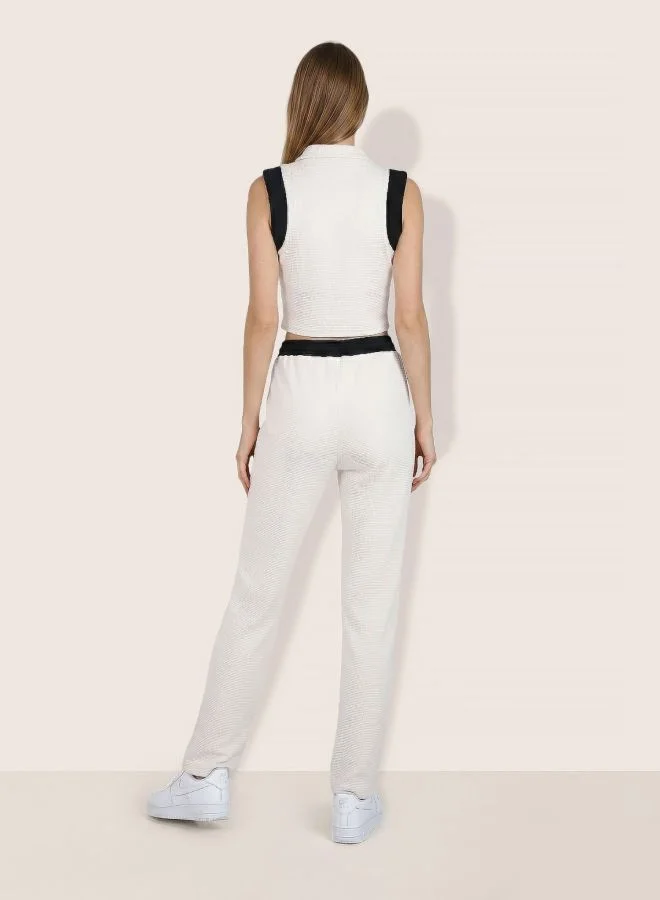 Freehand  Women Regular Fit Solid Sleeveless High Rise Sweatshirt and Joggers Co-Ords Set  | Best Price UAE