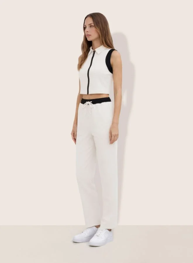 Freehand  Women Regular Fit Solid Sleeveless High Rise Sweatshirt and Joggers Co-Ords Set  | Best Price UAE