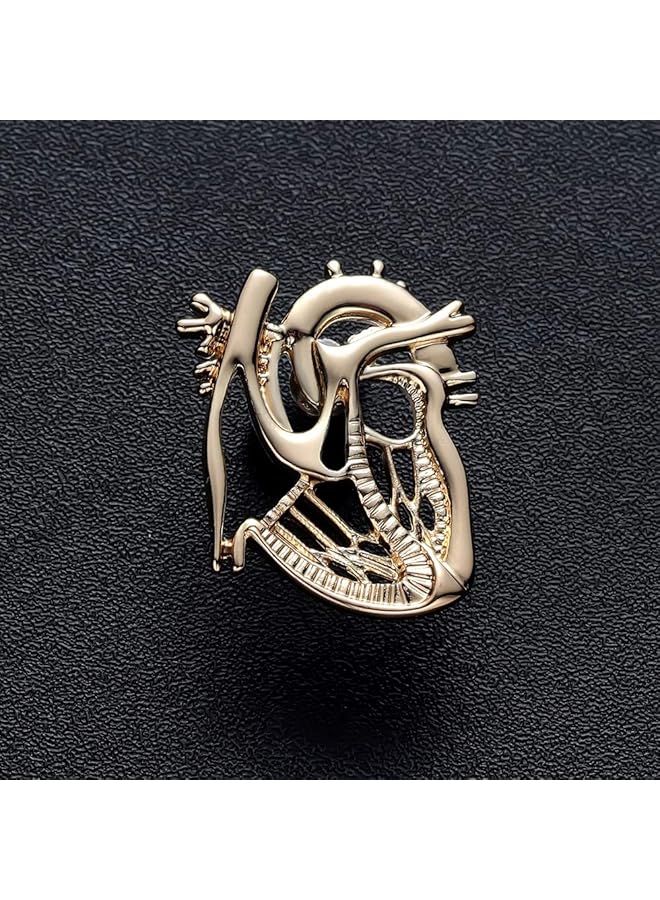 erorex Heart Shape Brooch Pin 2 Pieces Gold Silver Plated Jewelry Gift Doctor Nurse Student Medical Christmas Pin Badge Pins Men Women - Image 4