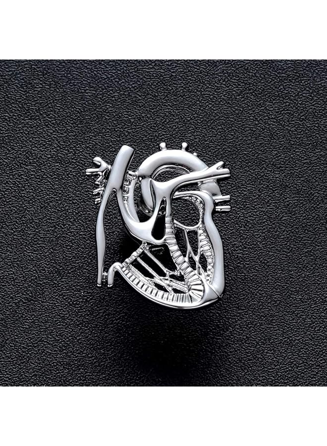 erorex Heart Shape Brooch Pin 2 Pieces Gold Silver Plated Jewelry Gift Doctor Nurse Student Medical Christmas Pin Badge Pins Men Women - Image 5