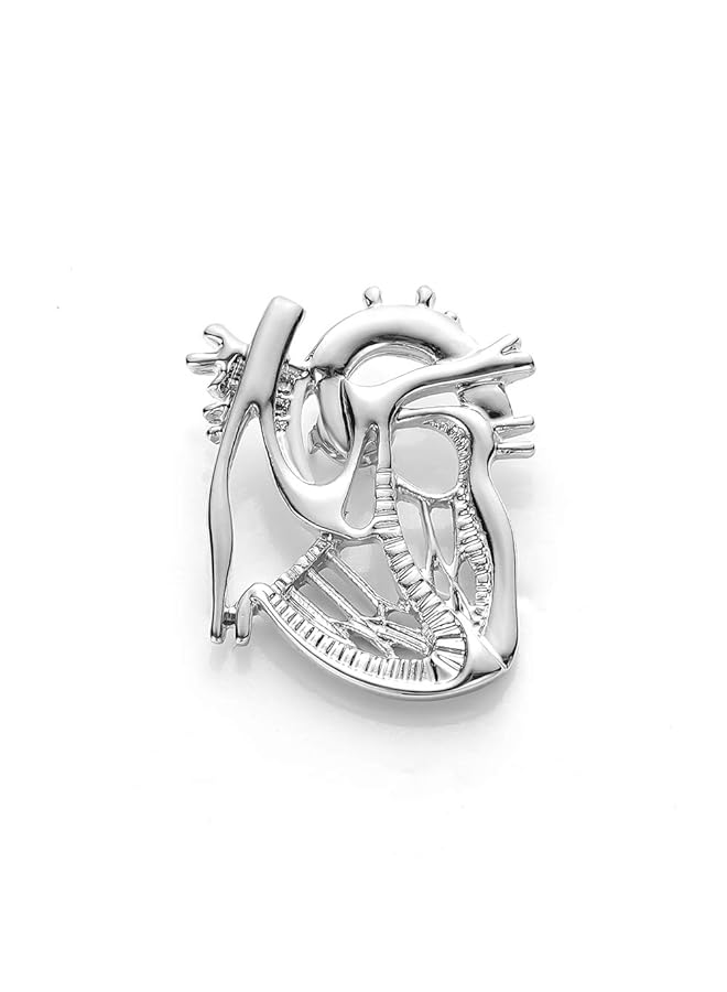 erorex Heart Shape Brooch Pin 2 Pieces Gold Silver Plated Jewelry Gift Doctor Nurse Student Medical Christmas Pin Badge Pins Men Women - Image 3