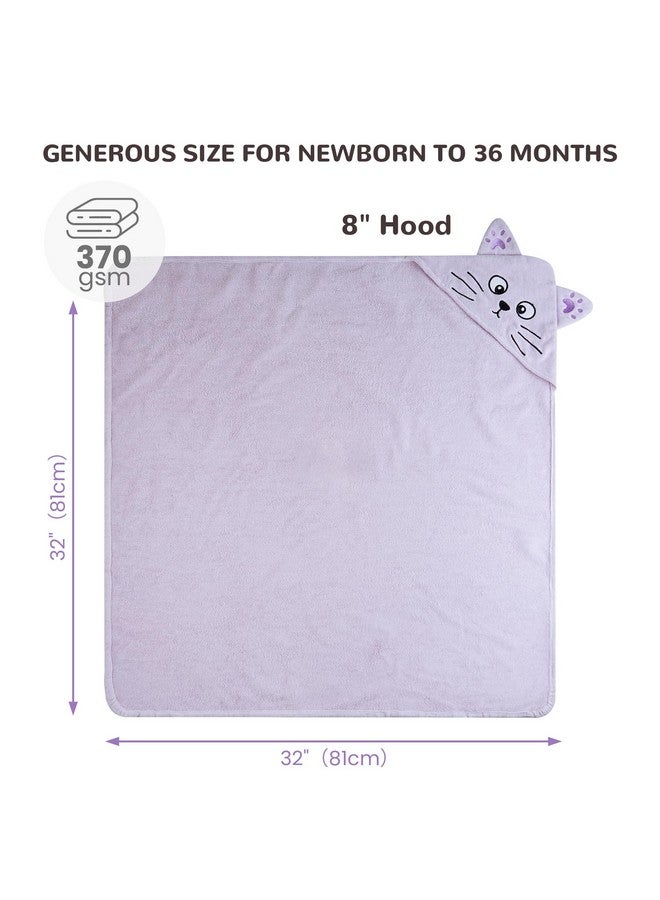 Viviland 2 Pack Hooded Baby Towels, Soft 100% Cotton Baby Bath Towels with Hood, Extra Thick and Absorbent, Essential for Newborns, Kids, Infants - Girls and Boys (Cat & Rabbit) - Image 2
