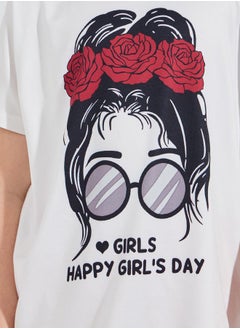 Styli Happy Girl's Day Graphic T-Shirt & Pants Set  - Image 4
