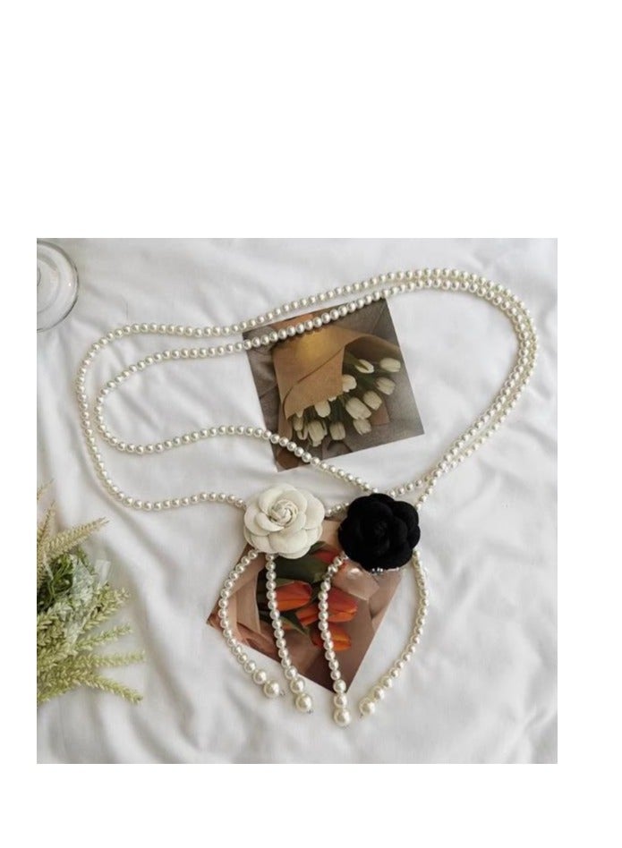 High End Pearl Flower Belt Decorative Dress  - Image 2