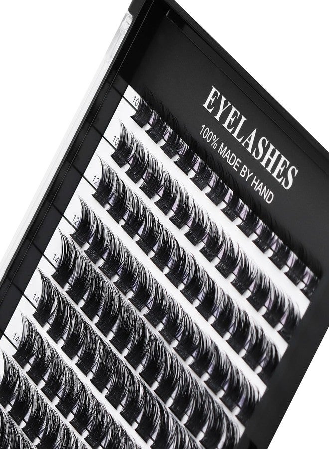 Hannahool Mixed 8-12-14-16mm/8-10-12-14mm/10-12-14-16mm/14-15-16mm Wide Stem Individual False Eyelashes Soft Lightweight Volume Eyelashes Extensions Makeup Cluster Lashes (mixed 10-12-14-16mm) - Image 2
