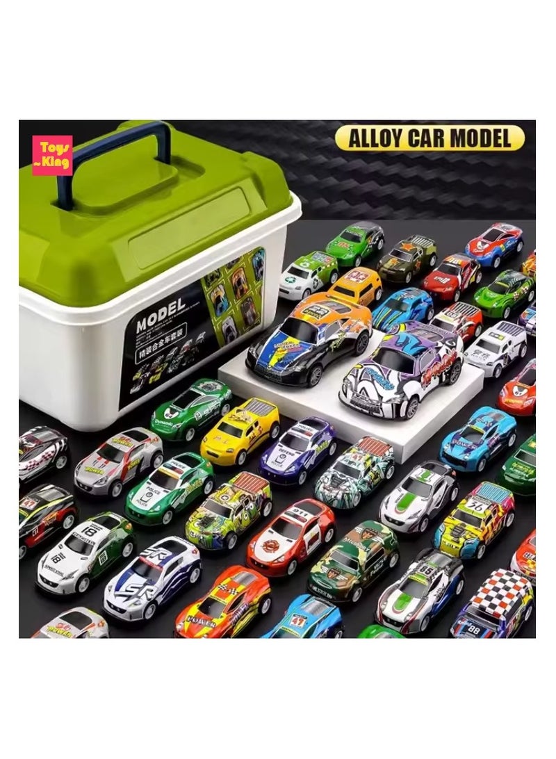 Pull Back Cars with Storage Box, 30pcs Racing Cars, Colorful Toy Car with Different Patterns, Made of Aluminum Alloy, Suitable for Boys and Girls of All Ages - Image 2