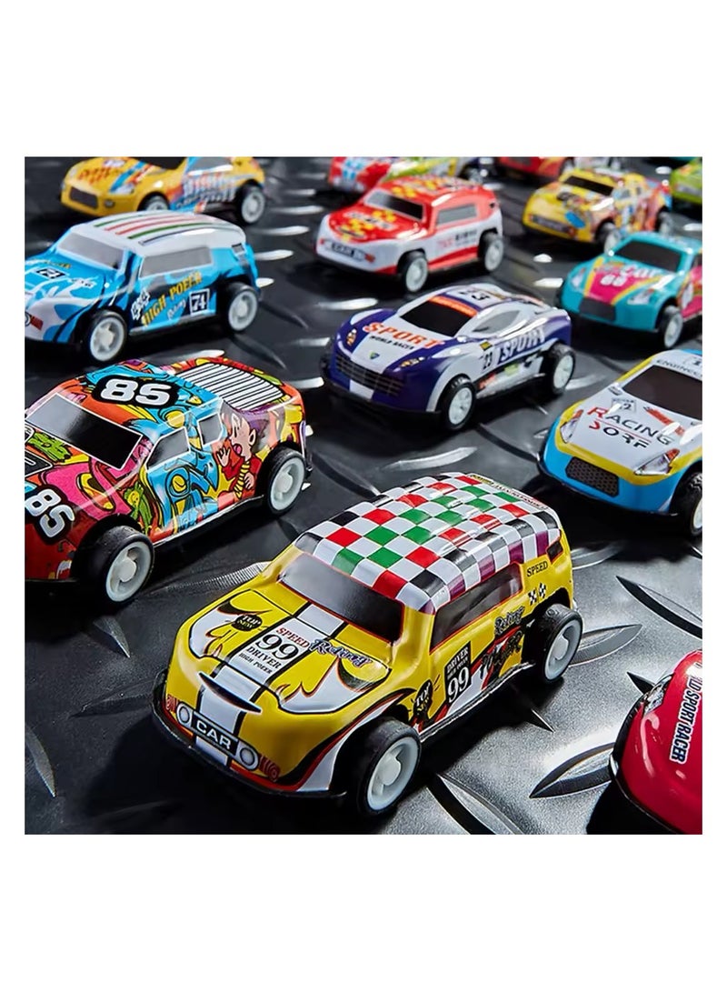 Pull Back Cars with Storage Box, 30pcs Racing Cars, Colorful Toy Car with Different Patterns, Made of Aluminum Alloy, Suitable for Boys and Girls of All Ages - Image 3