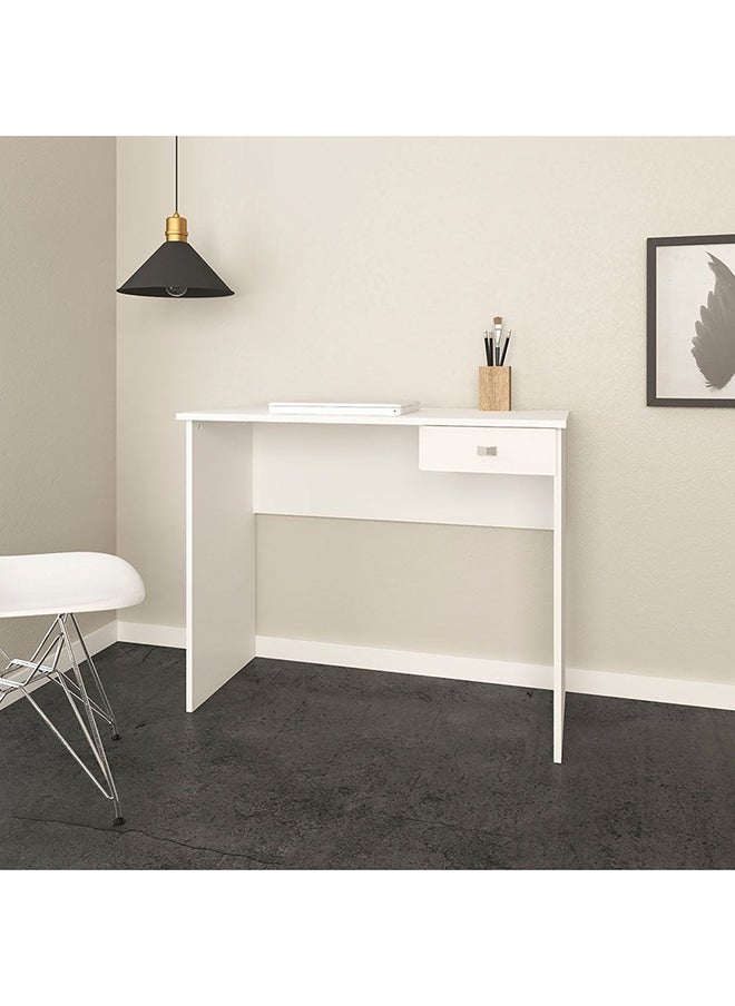 DANUBE HOME Dane Study Desk With 1 Drawer Computer Table Office Desk Workstation Modern Pc Laptop Gaming Table Wooden Study Table For Home Office L 90x40x73 Cm White  - Image 1