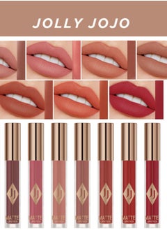 JOLLY JOJO Matte Lip Glaze Lip Gloss Moisturizing Color Long-lasting Non-stick Velvet Matte Lipstick Suitable For Dark Skin Bright Red  - Image 3
