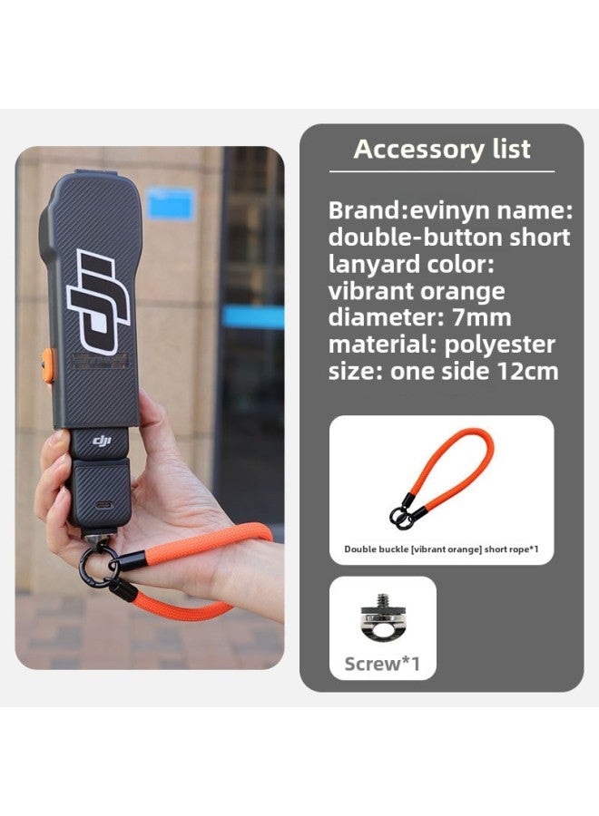 Generic For DJI Dajiang Osmo Pocket 3 Lanyard Safety Hand Rope Pocket 3 Protective Shell Lanyard Oblique Rope-Color:Pocket3 Orange Double Buckle Bracelet  - Image 1