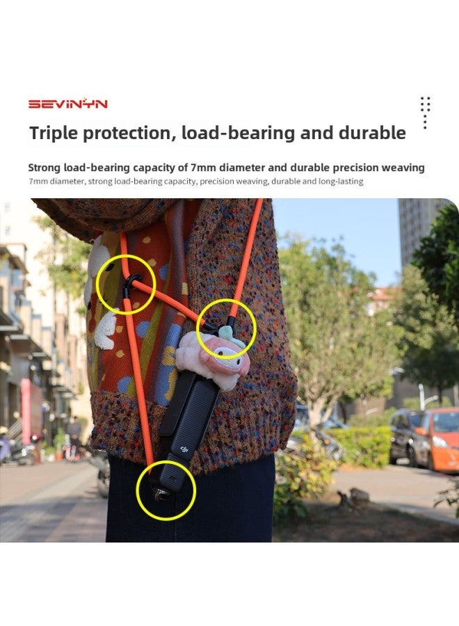 Generic For DJI Dajiang Osmo Pocket 3 Lanyard Safety Hand Rope Pocket 3 Protective Shell Lanyard Oblique Rope-Color:Pocket3 Orange Double Buckle Bracelet  - Image 5
