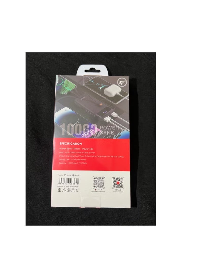 OALE iPower 400 | 10000mAh Ultra-Slim Fast Charging Power Bank with Dual Output - Image 5