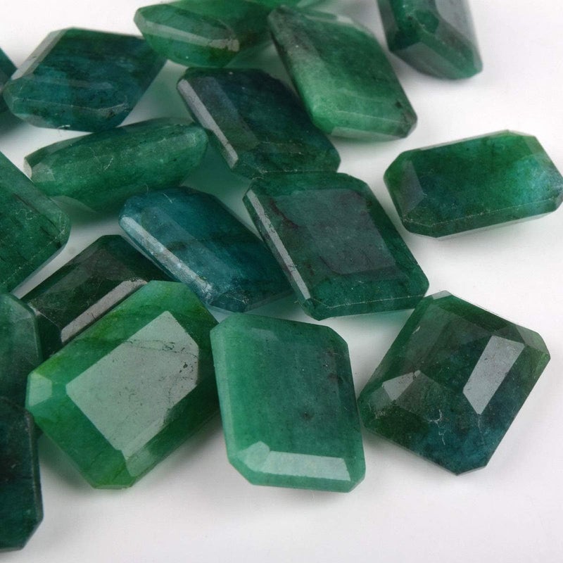 GEMHUB Zambian A+ Grade Green Emerald Approx 200 Ct. Set of Fine 20 Pieces Natural Green Emerald Loose Gemstones Beads - Image 5