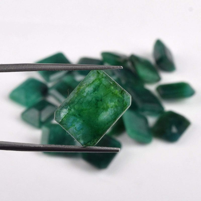 GEMHUB Zambian A+ Grade Green Emerald Approx 200 Ct. Set of Fine 20 Pieces Natural Green Emerald Loose Gemstones Beads - Image 3