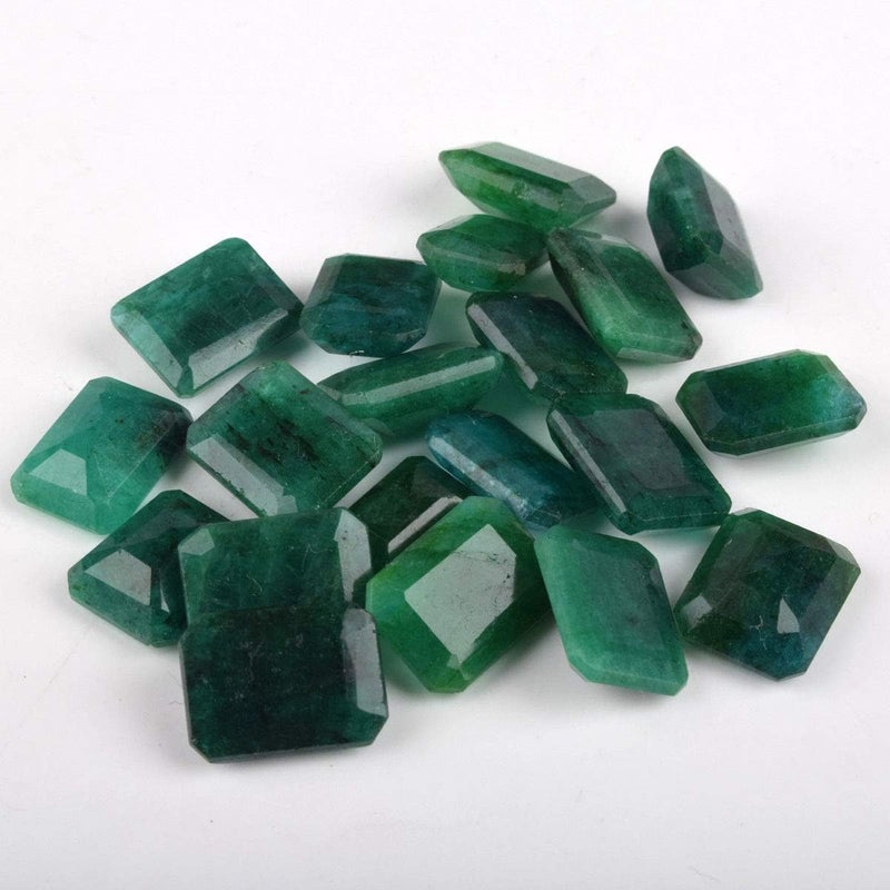 GEMHUB Zambian A+ Grade Green Emerald Approx 200 Ct. Set of Fine 20 Pieces Natural Green Emerald Loose Gemstones Beads - Image 4