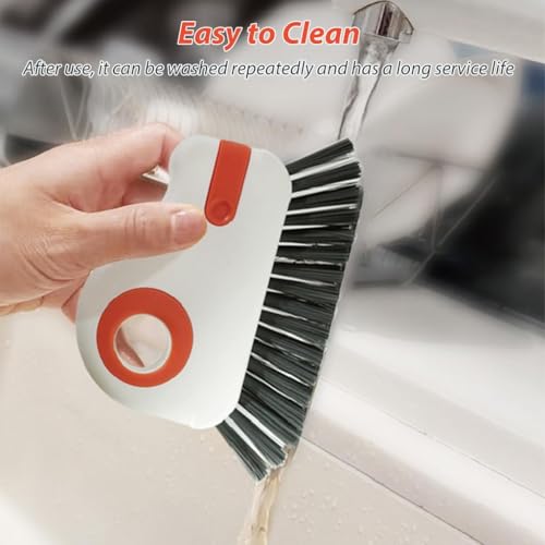 KBZONE 2 in 1 Groove Cleaning Brush Window Track Cleaning Tools, Multifunction Bristle Crevice Cleaning Brush with Hidden Scraper, Grout Cleaner Grip Brush for Sliding Door Track - Image 5