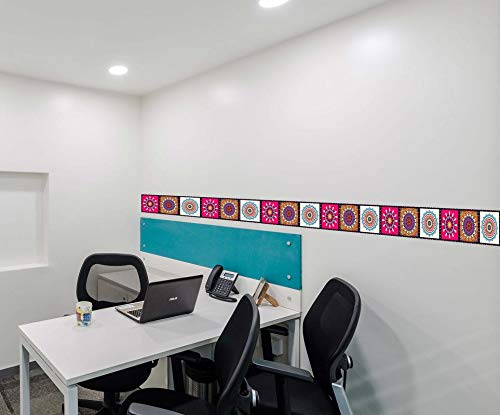 Paper Plane Design Vinyl Wall Tile Sticker 10X500 Cm, Multicolour, Botanical, Self-Adhesive - Image 5