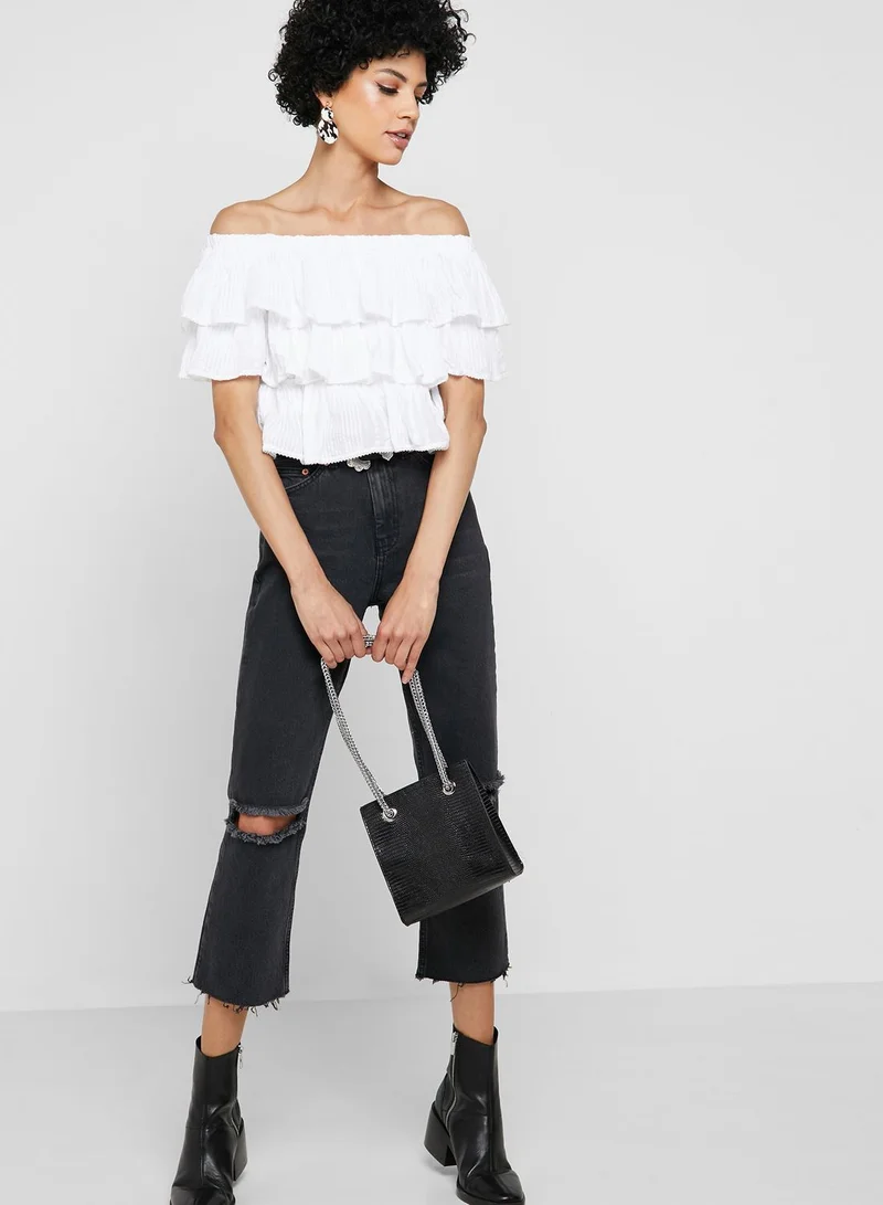 TOPSHOP Layered Bardot Top
