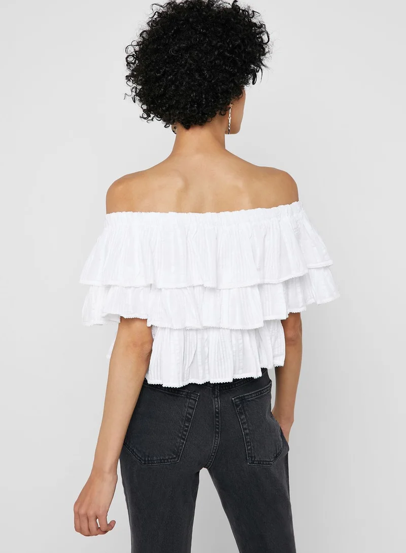 TOPSHOP Layered Bardot Top