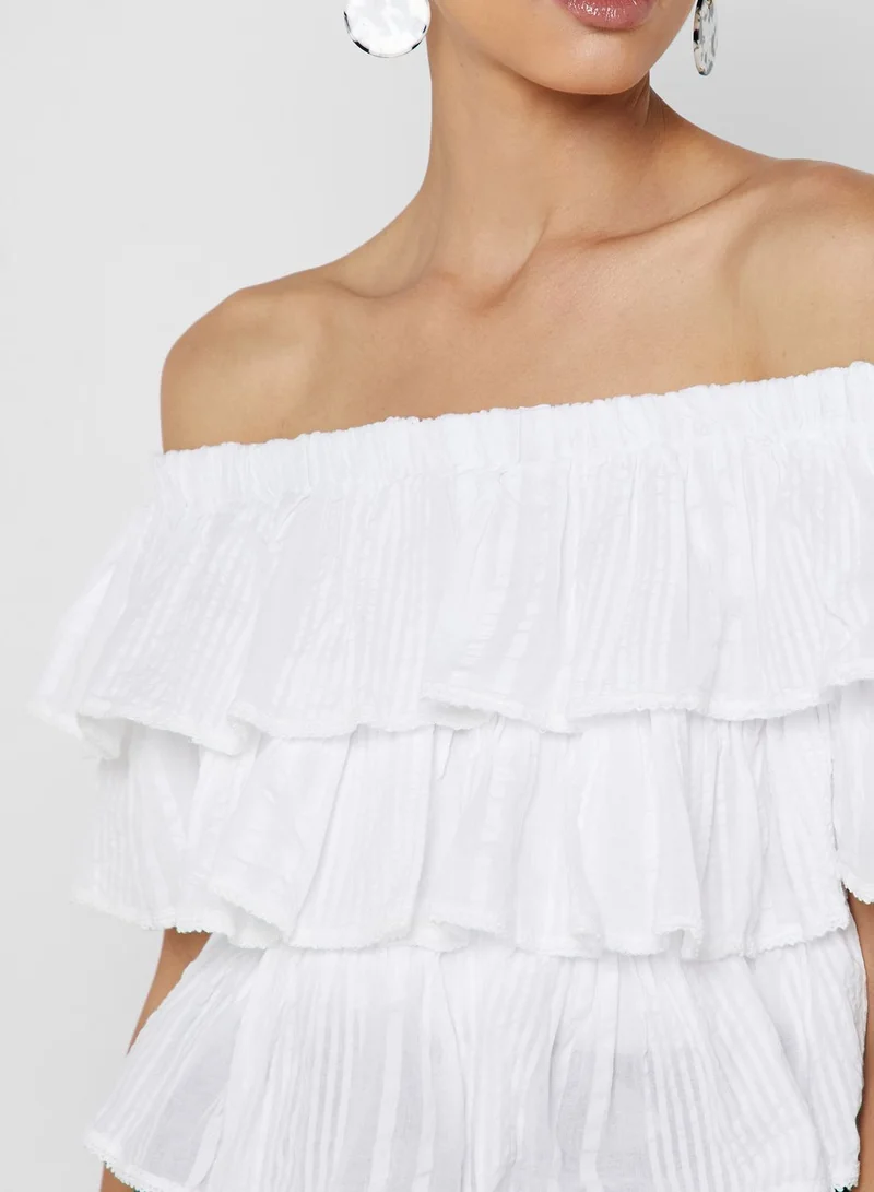 TOPSHOP Layered Bardot Top