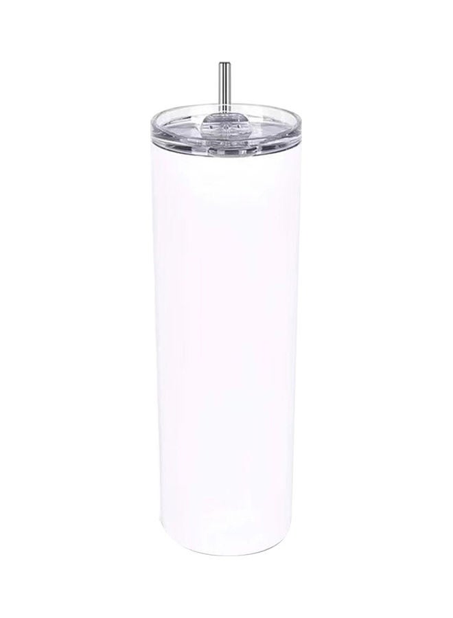 NIBEMINENT Insulated Tumbler With Straw White - Image 1