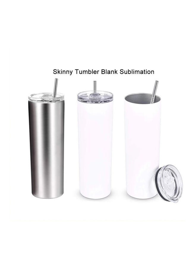 NIBEMINENT Insulated Tumbler With Straw White - Image 2