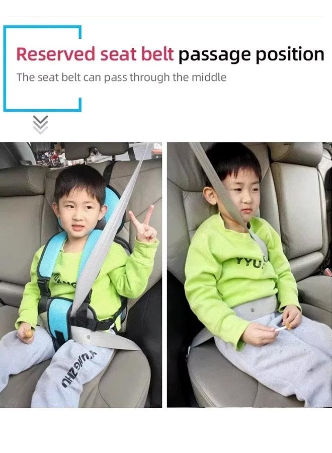 Child Safety Seat Mat Portable Baby Car Seat Belt Removable and Washable Baby Safety Seat Foldable Car Seat Booster Seat Suitable 0 months to 6 years Child (Brown)  - Image 5