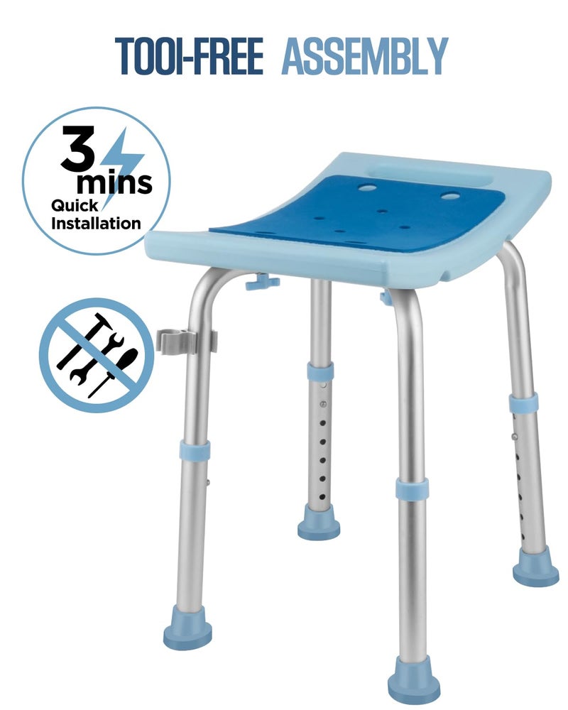Brosive Shower Chair for Elderly Seniors, Shower Stools and Benches for Adults, Adjustable Bath Chair for Inside Shower, Shower Seat for Disabled, Tool-Free Assembly Shower Bench, 350 LB Weight Cap - Image 5
