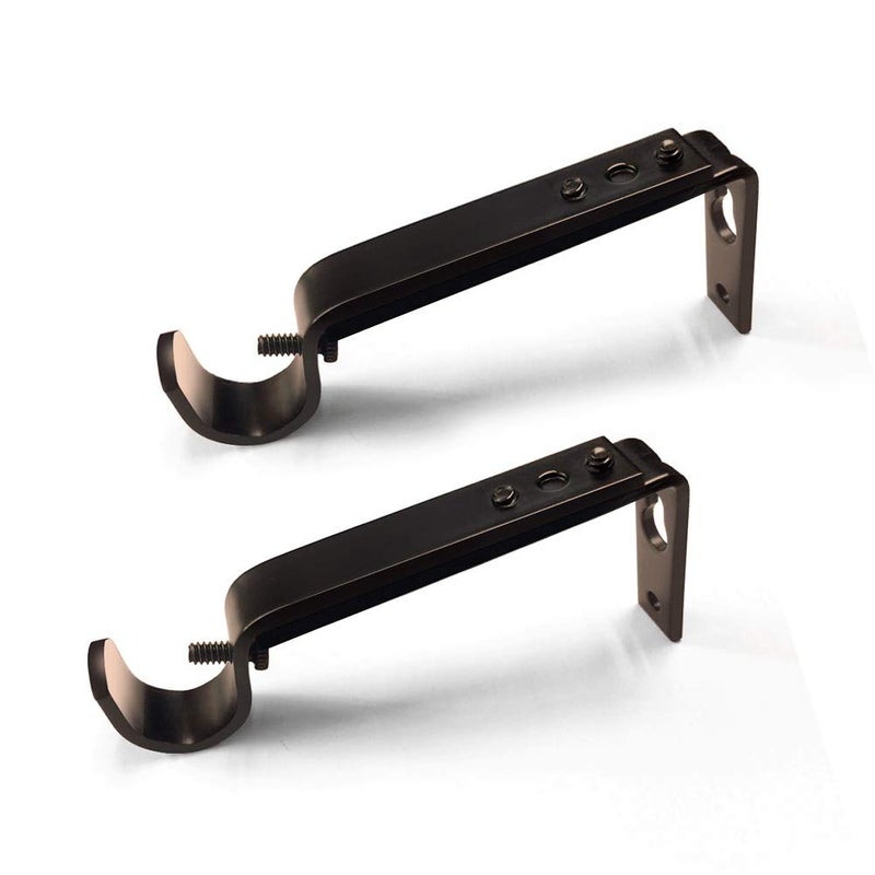 IHRDNNR Curtain Rod Brackets Heavy Duty Drapery Hardware Adjustable Rod Holders for 7/8 or 1 Inch Rods, Set of 3 (Bronze, fits rods up to 1 inch) - Image 1
