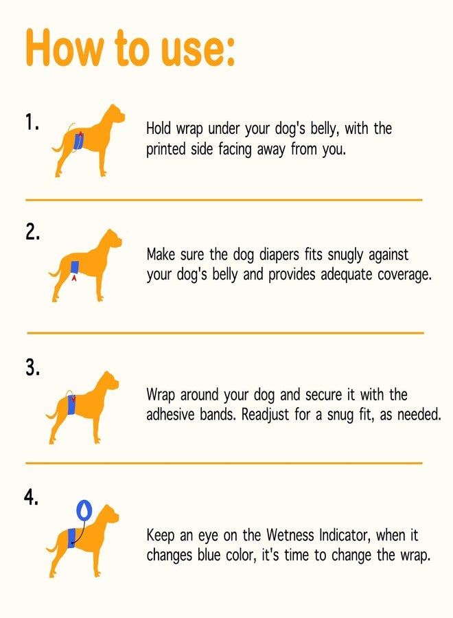 دونو حفاضات كلاب DONO للاستخدام مرة واحدة، حفاضات ناعمة فائقة الامتصاص للكلاب الذكور، مزودة بمؤشر للبلل، 32 قطعة، مقاس L (25-32 بوصة)... - Image 2